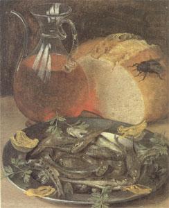 Still Life with Fish and a Flask of Wine (mk05), Georg Flegel